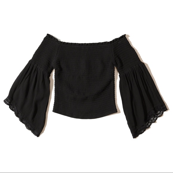 smocked bell sleeve top